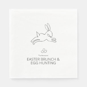 Charming line drawing of the Easter Bunny Napkin