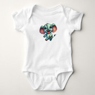 Charming little elephant baby bodysuit