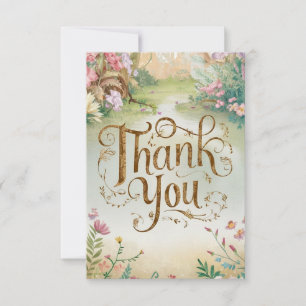 Charming Little Flora Woodland Thank You Card