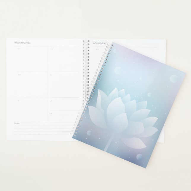 Charming Lotus Hardcover Planner (Devant avec enveloppe)