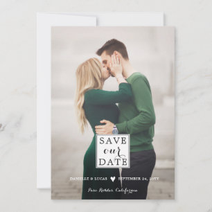 Charming Love Modern Save the Date Photo Card