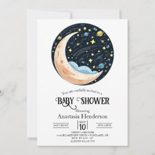 Charming Lovely Stars Baby Shower Invitation