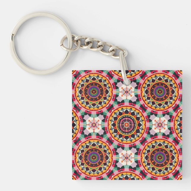  Charming Mandala Pattern  Keychain (Front)