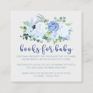 Charming & Modern Blue Floral Enclosure Card