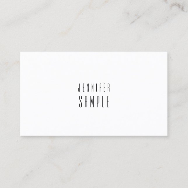 Charming Modern Minimalist Design Clear Plain Business Card (Front)