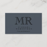 Charming Moderne Monogramme Gris Carte de visite p