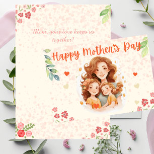 Charming Mother's Day Card with Floral Card