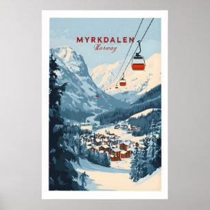 Charming Myrkdalen Ski Poster 1