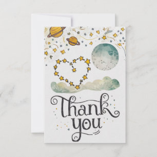 Charming Mystical Heaven Celestial Thank You Card