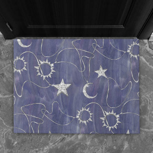 Charming Mystique Silver Moon Stars Sun Amulet Doormat