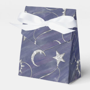Charming Mystique Silver Moon Stars Sun Amulet Favor Box