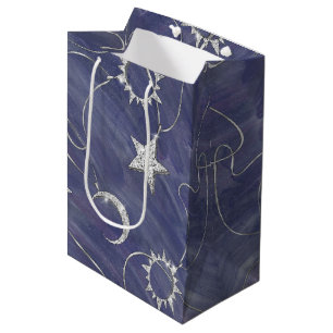 Charming Mystique   Silver Moon Stars Sun Amulet Medium Gift Bag