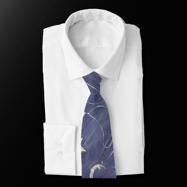 Charming Mystique | Silver Moon Stars Sun Amulet Tie (Creator Uploaded)