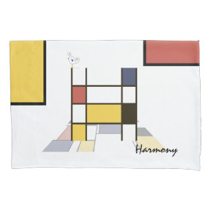 Charming Neoplasticism Art Monogram. Letter H Pillowcase