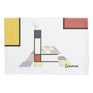 Charming Neoplasticism Art Monogram. Letter L Pillowcase