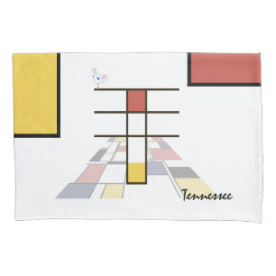 Charming Neoplasticism Art Monogram. Letter T Pillowcase