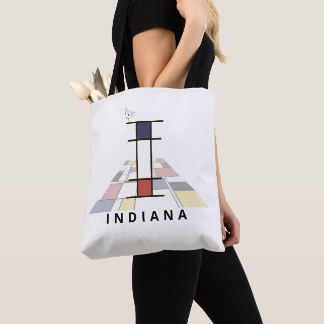Charming Neoplasticism Style Monogram. Letter I Tote Bag (Close Up)