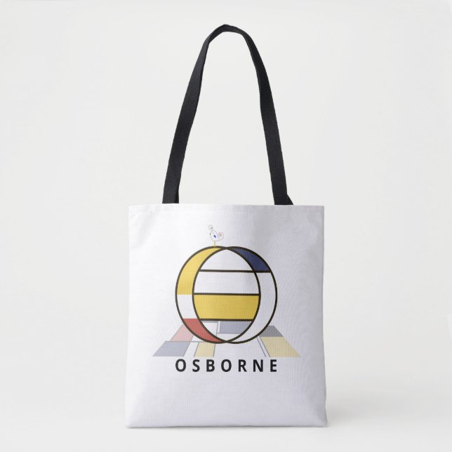 Charming Neoplasticism Style Monogram. Letter O Tote Bag (Front)