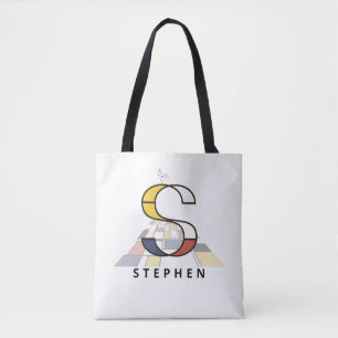Charming Neoplasticism Style Monogram. Letter S Tote Bag