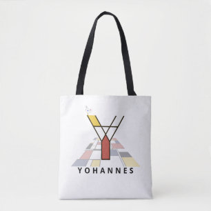 Charming Neoplasticism Style Monogram. Letter Y Tote Bag