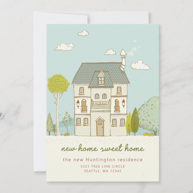 Charming New Home Sweet Home Moving Announcement (Front)