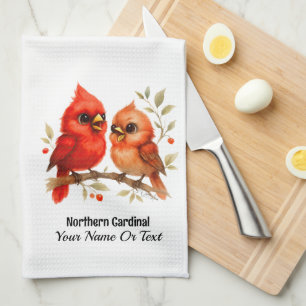 Charming Northern Cardinal  Kitchen Towel
