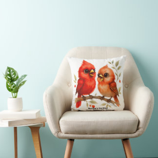 Charming Northern Cardinal  Throw Pillow