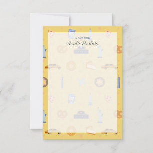 Charming NYC Pattern Yellow Custom Name Card
