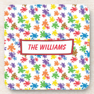 Charming Paint Splatter Coaster