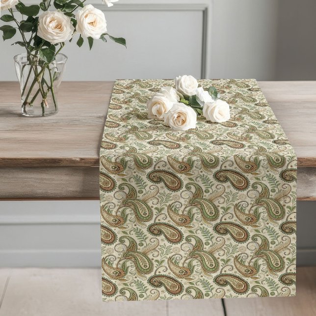 Charming Paisley Earthy Bohemian Table Decor Long Table Runner (Charming Paisley Earthy Bohemian Table Decor Long Table Runner)