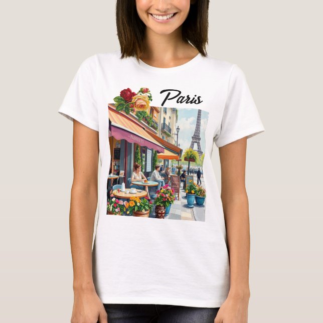 Charming Paris Cafe Scenic T-Shirt (Front)