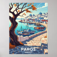 Charming Paros Greece harbour scene