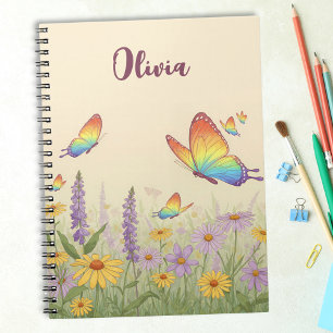 Charming Pastel Butterfly Meadow Notebook