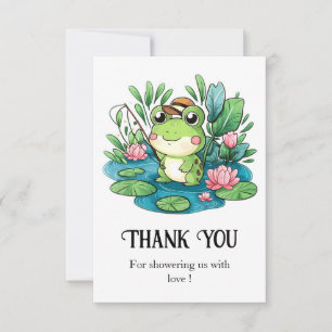 Charming Pastel Frog Baby Shower Thank You Card