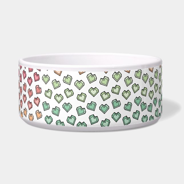 Charming Pastel Rainbow Gemstone Heart Pattern (Front)