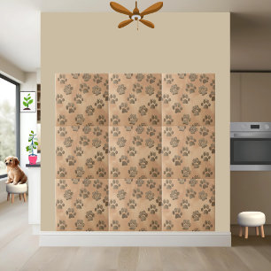 Charming Paw Print Pattern Tile