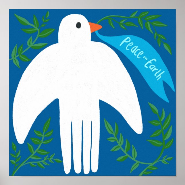 Charming Peace Dove Christmas Xmas Holiday Bird Poster (Front)