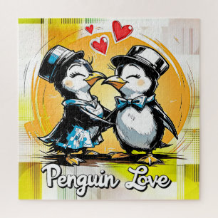 Charming Penguin Couple Jigsaw Puzzle