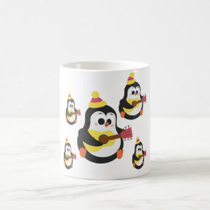 Charming Penguin Mug Cute Ukulele Player Design
