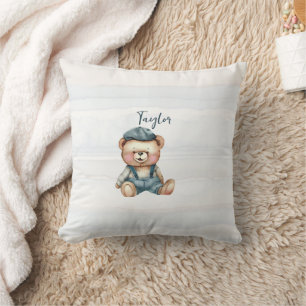 Charming Personalized Bear Throw Pillow