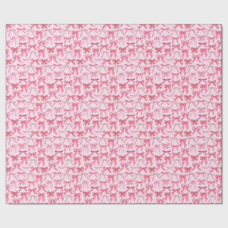 charming pink bow pattern wrapping paper