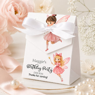 Charming Pink Fairies Woodland Birthday Party Favor Box