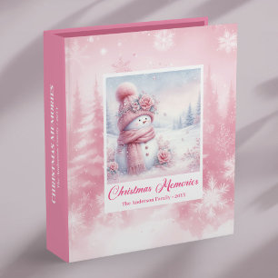 Charming Pink Snowman Kids Gift Christmas Memory Binder