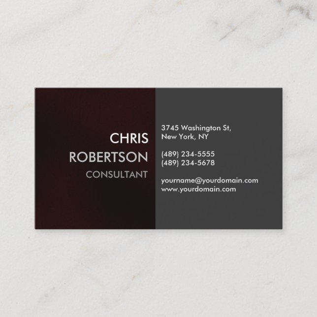 Charming Plain Browny Rouge Carte de visite attray (Devant)