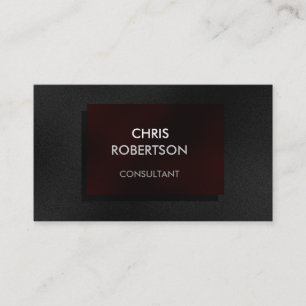 Charming Plain Grey Red Attractive Business Card
