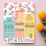 Charming Portugal houses Handmade Artwork Custom Postcard<br><div class="desc">Add your own text to the front or back of this postcard with a charming illustration of houses in Porto in pastel colours.  Hope you like this drawing,  I created it for you! Check out my shop for more or let me know if you'd like something custom!</div>