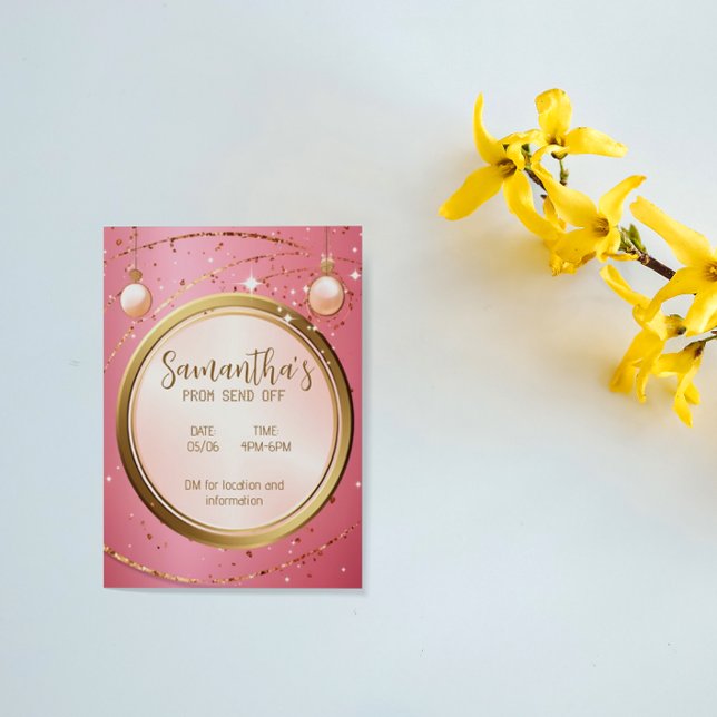 Charming Powder Pink Customizable Prom Invitation Flyer (Creator Uploaded)