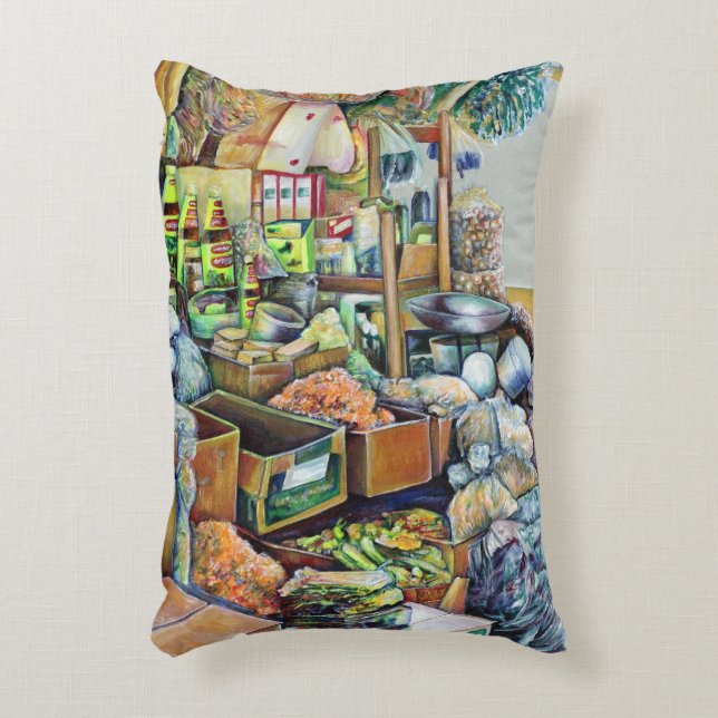 Charming Promises of fine Tekka Centre, Singapore Accent Pillow (Front(Vertical))