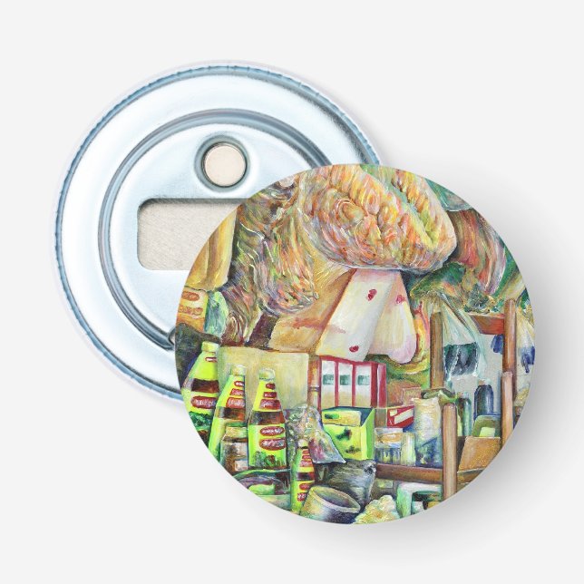 Charming Promises of fine Tekka Centre, Singapore Bottle Opener (Front)