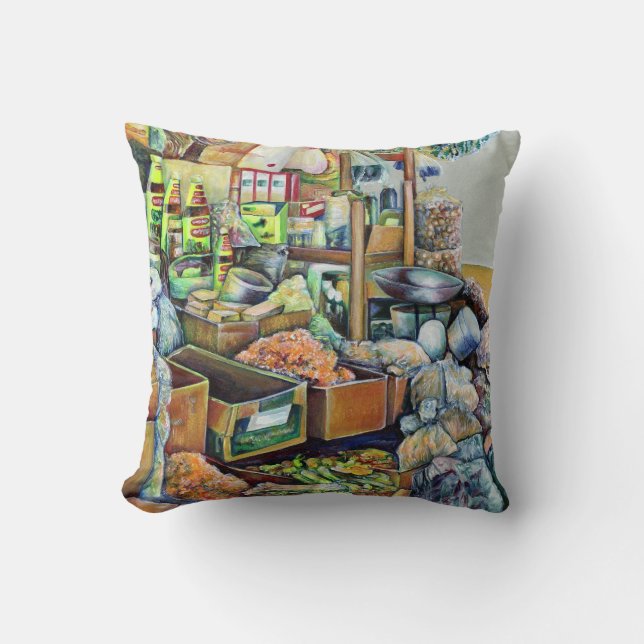 Charming Promises of fine Tekka Centre, Singapore Throw Pillow (Front)